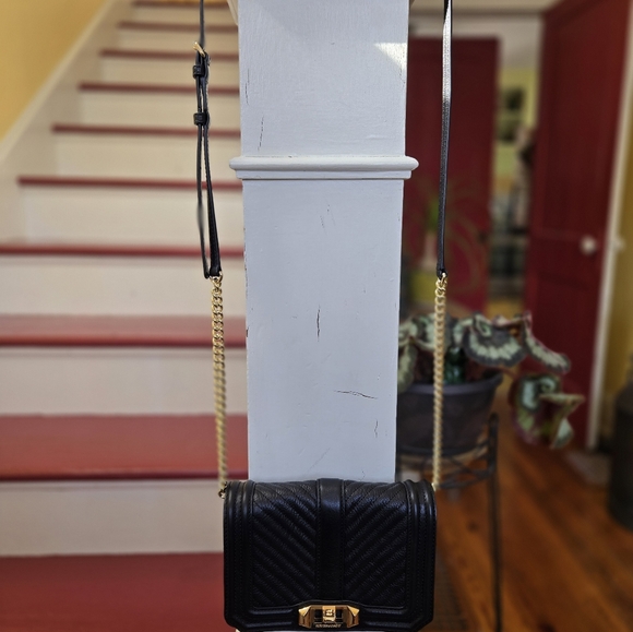 Rebecca Minkoff Black Crossbody Bag with Gold Chain - Picture 3 of 14